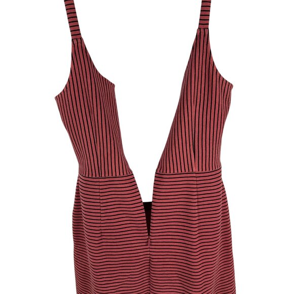 Ann Taylor Loft Striped Red & Black Sleeveless A-Line Dress Size 6 - Picture 6 of 9